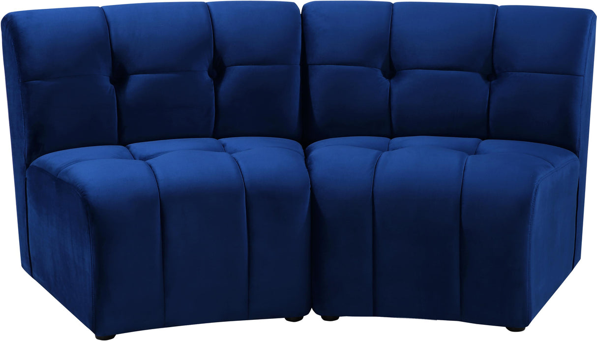 Limitless Navy Velvet 2pc. Modular Sectional