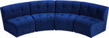Limitless Navy Velvet 4pc. Modular Sectional