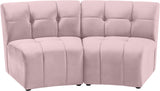 Limitless Pink Velvet 2pc. Modular Sectional
