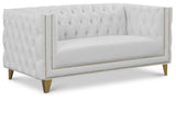 Michelle White Faux Leather Loveseat
