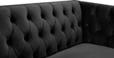 Michelle Black Velvet Loveseat