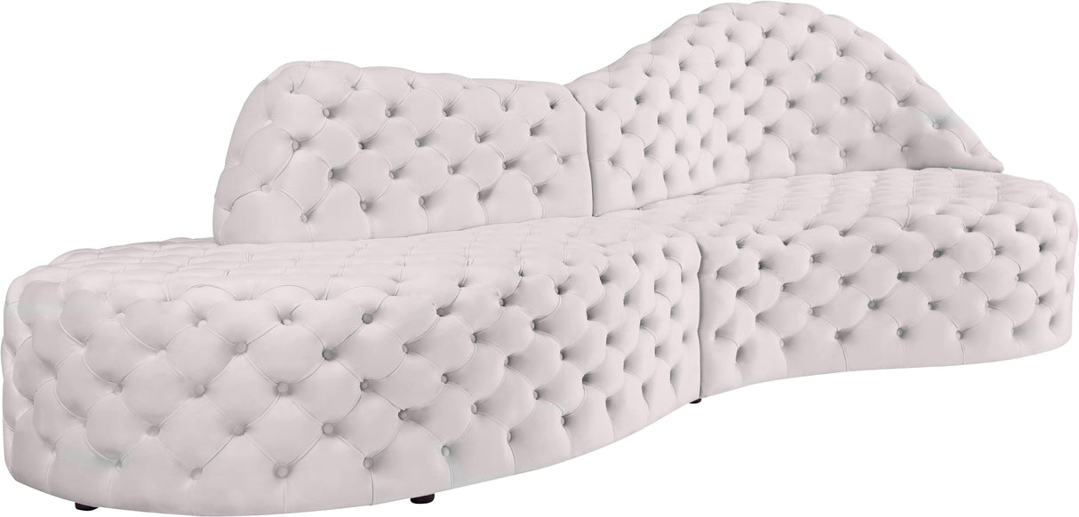 Royal Cream Velvet 2pc. Sectional