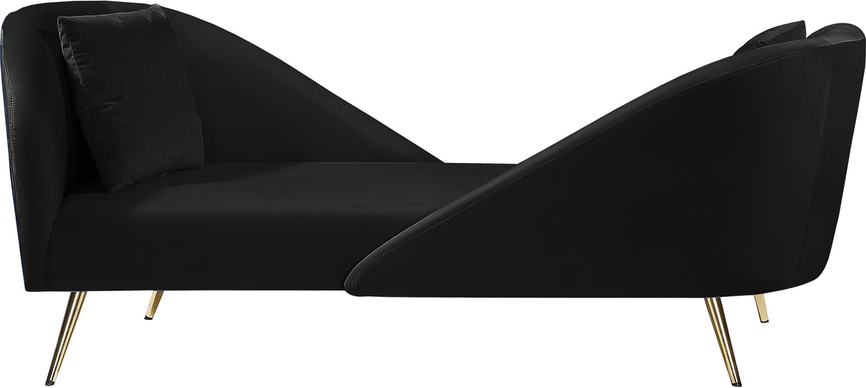 Nolan Black Velvet Chaise