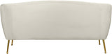 Tori Cream Velvet Loveseat