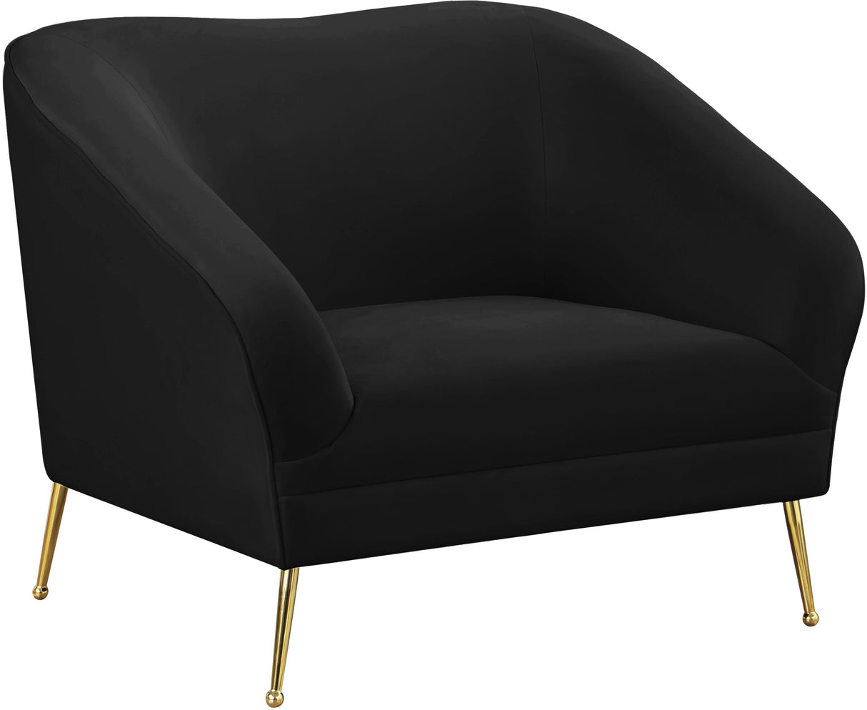 Hermosa Black Velvet Chair