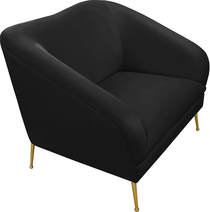 Hermosa Black Velvet Chair