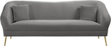 Hermosa Grey Velvet Sofa