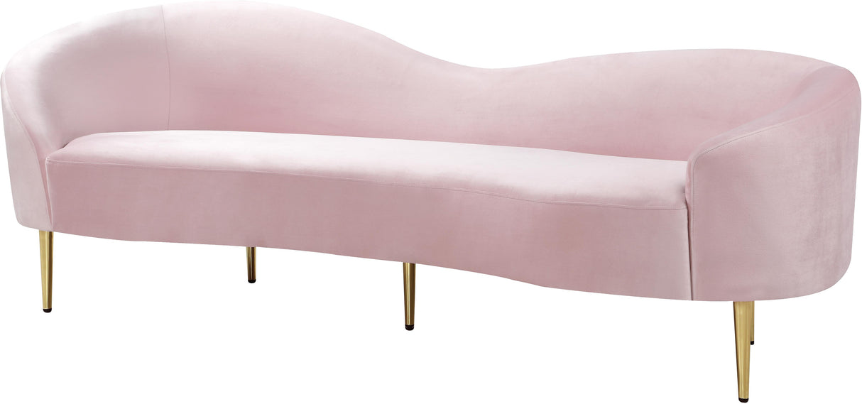 Ritz Pink Velvet Sofa