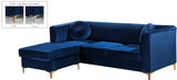 Eliana Navy Velvet 2pc. Reversible Sectional