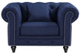 Chesterfield Navy Linen Chair image