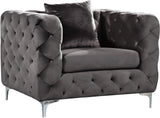 Scarlett Grey Velvet Chair