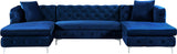Gail Navy Velvet 3pc. Sectional