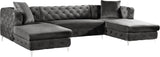 Gail Grey Velvet 3pc. Sectional