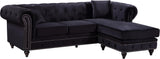 Sabrina Black Velvet 2pc. Reversible Sectional