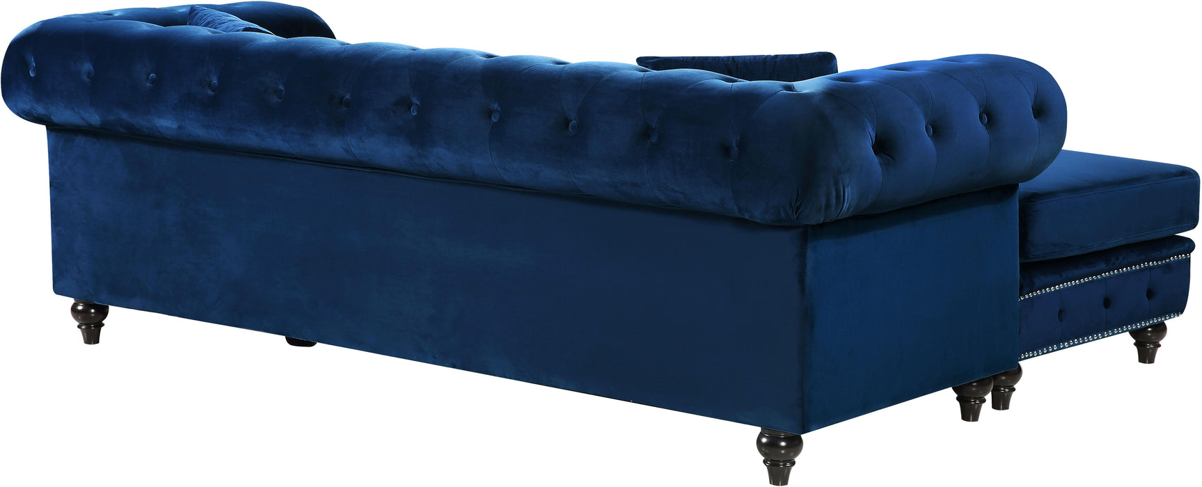 Sabrina Navy Velvet 2pc. Reversible Sectional