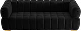 Gwen Black Velvet Sofa