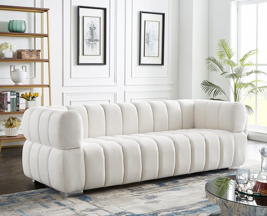 Gwen Cream Velvet Sofa