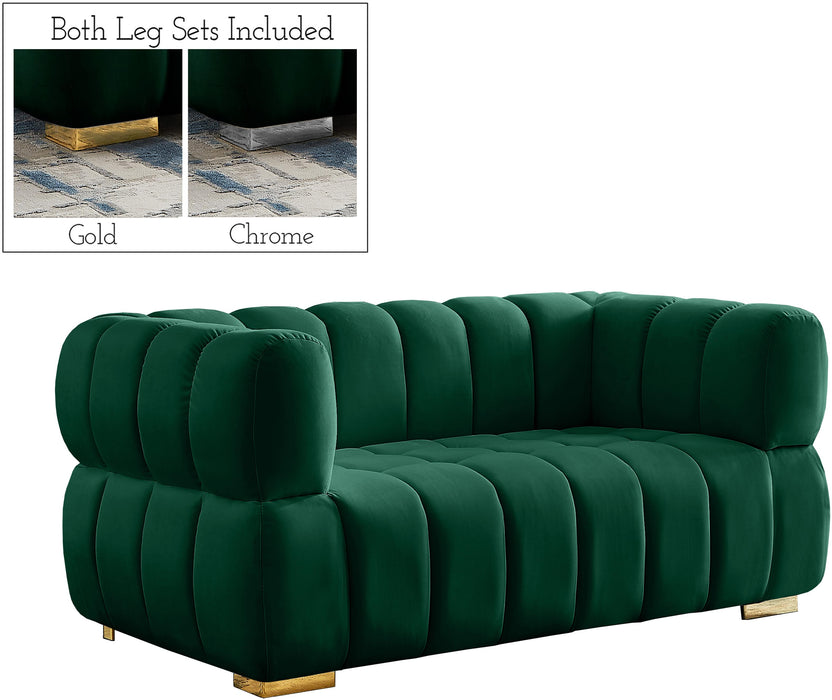 Gwen Green Velvet Loveseat image