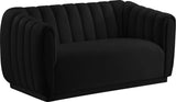 Dixie Black Velvet Loveseat