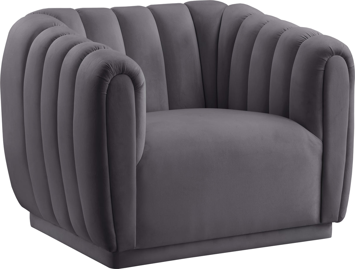 Dixie Grey Velvet Chair