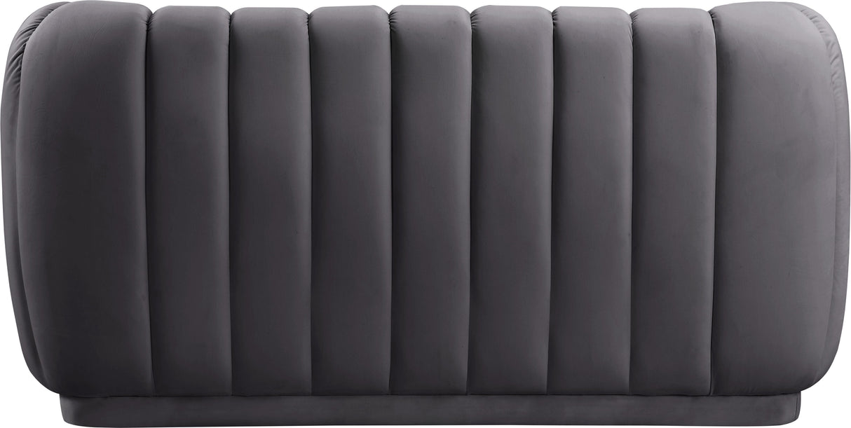 Dixie Grey Velvet Loveseat