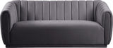 Dixie Grey Velvet Sofa