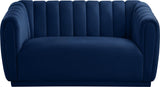 Dixie Navy Velvet Loveseat