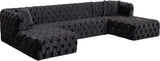 Coco Black Velvet 3pc. Sectional (3 Boxes)