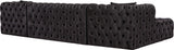 Coco Black Velvet 3pc. Sectional (3 Boxes)