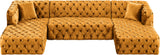 Coco Gold Velvet 3pc. Sectional (3 Boxes)