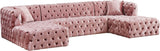 Coco Pink Velvet 3pc. Sectional (3 Boxes)