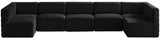 Quincy Black Velvet Modular Sectional