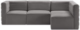 Quincy Grey Velvet Modular Sectional