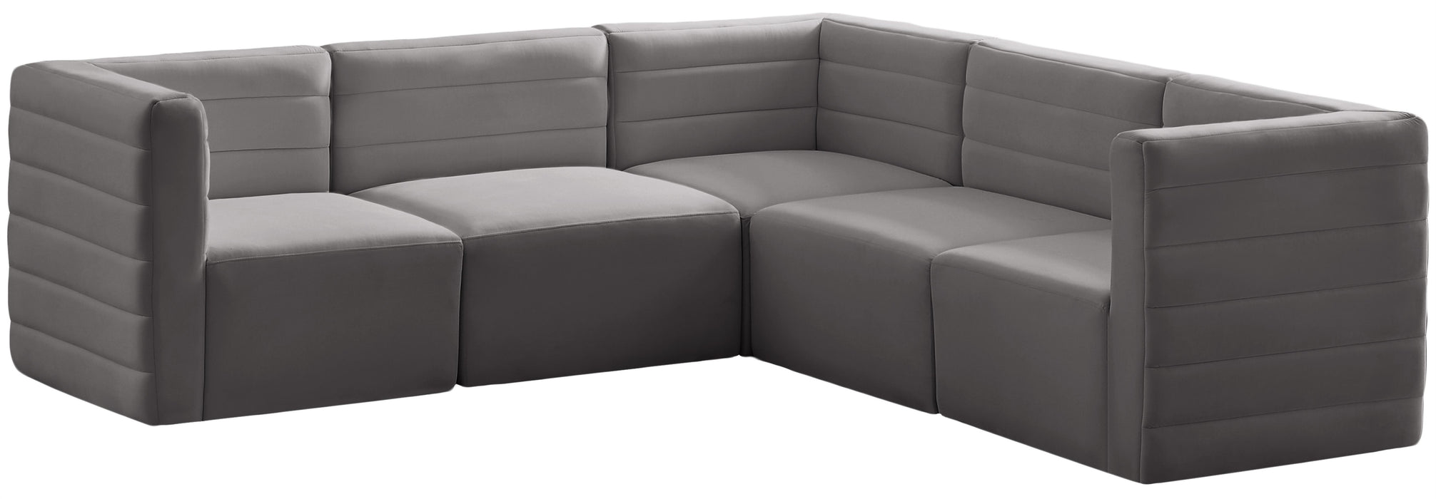 Quincy Grey Velvet Modular Sectional