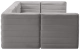 Quincy Grey Velvet Modular Sectional