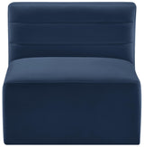 Quincy Navy Velvet Modular Armless Chair