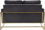Mila Grey Velvet Loveseat