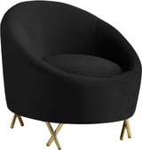 Serpentine Black Velvet Chair