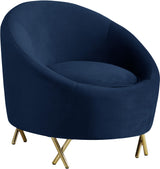 Serpentine Navy Velvet Chair