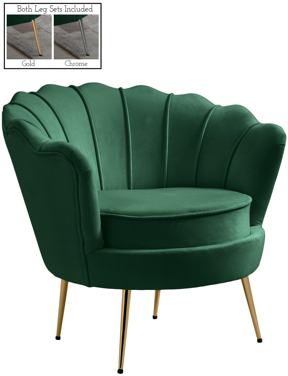 Gardenia Green Velvet Chair