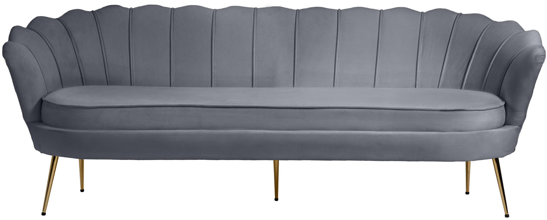 Gardenia Grey Velvet Sofa