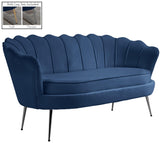 Gardenia Navy Velvet Loveseat
