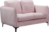 Poppy Pink Velvet Loveseat