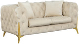 Kingdom Cream Velvet Loveseat