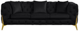 Kingdom Black Velvet Sofa