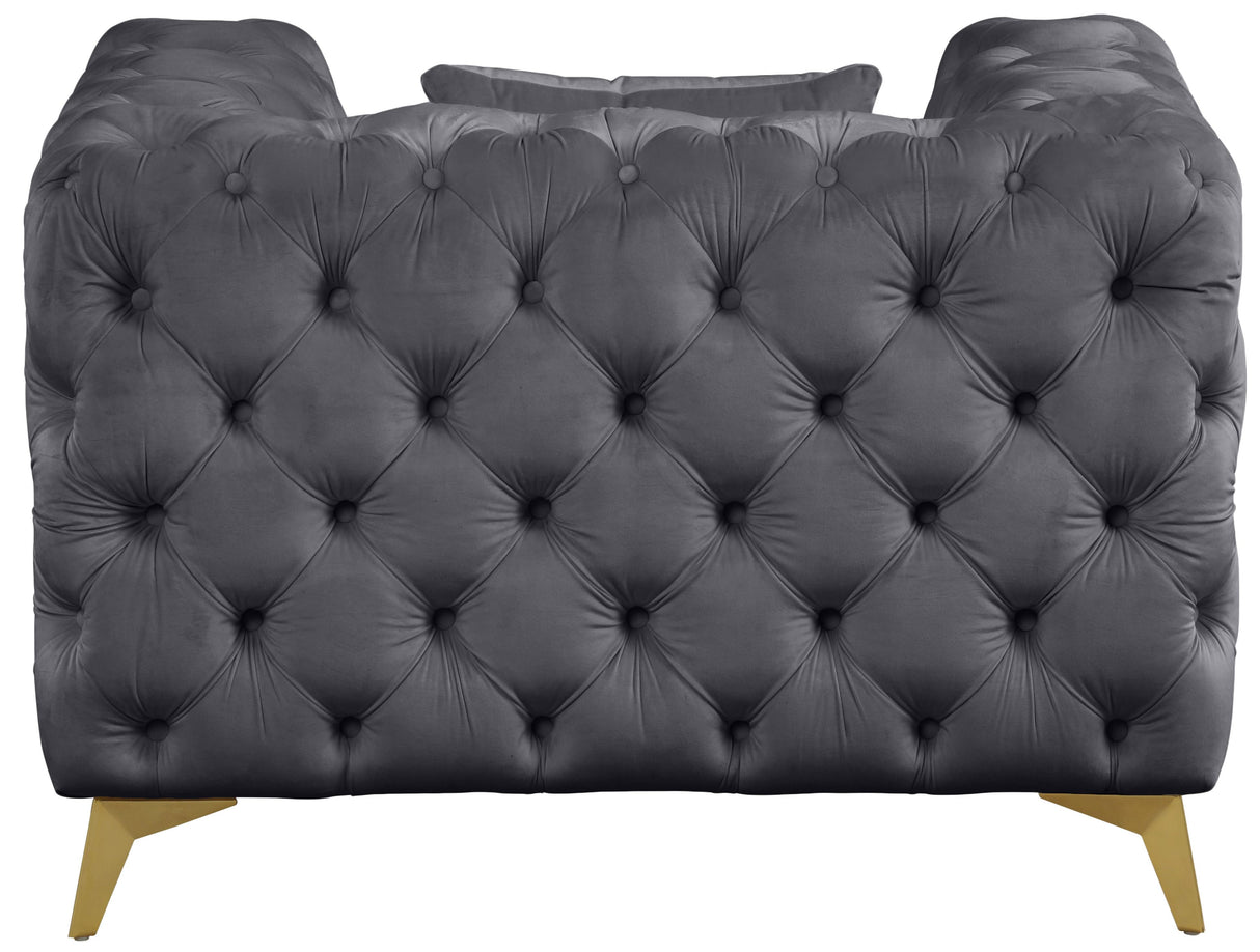Kingdom Grey Velvet Chair