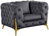 Kingdom Grey Velvet Chair