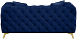 Kingdom Navy Velvet Loveseat