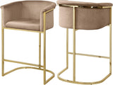 Donatella Beige Velvet Stool