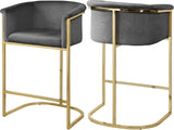 Donatella Grey Velvet Stool